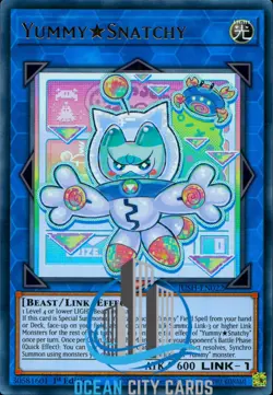 Yugioh JUSH-EN022 Yummy Snatchy Ultra Rare 1st Edition - Image 1