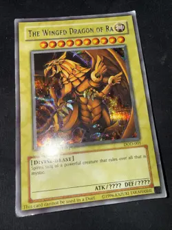 YuGiOh The Winged Dragon of Ra - DOD-001 - Secret Rare - Unlimited - HAS CREASE - Image 1