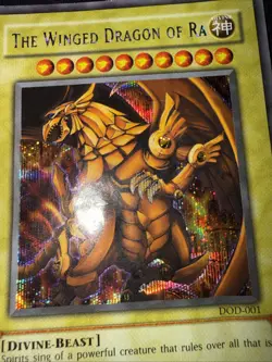 YuGiOh The Winged Dragon of Ra - DOD-001 - Secret Rare - Unlimited - HAS CREASE - Image 2