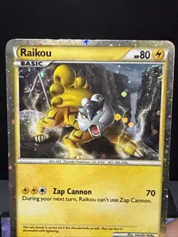 Pokemon Card Raikou HGSS19 Black Star Promo Holo Rare Light Play - Image 2