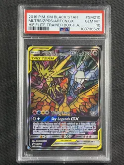 Pokemon Cards PSA 10 Moltres Zapdos Articuno GX Hidden Fates ETB Promo SM210 - Image 1