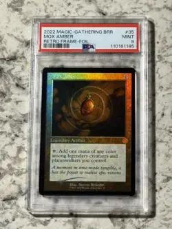 Mox Amber Retro Frame FOIL (#35) PSA 9 MINT (MTG The Brothers' War 2022) - Image 1