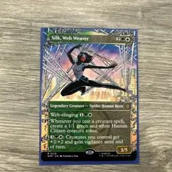 Silk, Web Weaver 0215 (Borderless) MTG Magic Marvel's Spider-Man - Image 1