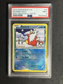 2012 Pokemon TCG - Delibird - Boundaries Crossed 38/149 League 1st Place -PSA 9 - Image 1