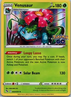 Pokemon Venusaur #003/078 Holo Pokemon GO NM - Image 1