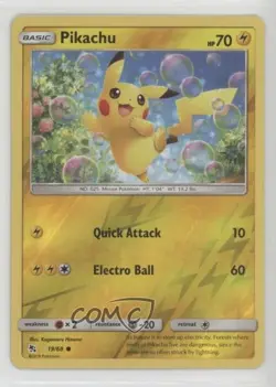 Pikachu Reverse Foil Pokemon Sun & Moon Hidden Fates #19 - Image 1