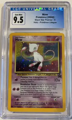 2000 Pokemon League Black Star Promo MEW Holo Rare #9 CGC 9.5 (10 re-labeled) - Image 1