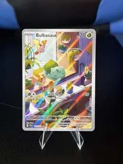 Pokemon TCG Bulbasaur Stellar Crown Illustration Rare Card 143/142 - Image 1
