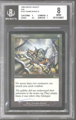 Magic MTG Urza's Legacy FOIL Crawlspace BGS 8 (9, 9, 8.5, 7) NEAR MINT NM - Image 1