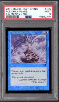 Magic MTG 7th Edition Seventh Ed FOIL Tolarian Winds PSA 9 NEAR MINT NM - Image 1