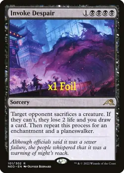 MTG Foil Kamigawa: Neon Dynasty NEO Invoke Despair MINT - Image 1