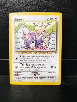 Pokemon TCG Aipom Neo Genesis 26/111 Regular 1st Edition Uncommon LP - Image 1