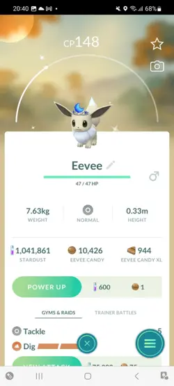 Pokemon Go Shiny Eevee Moon Crown - Image 1