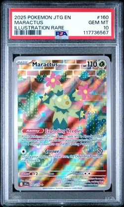 PSA 10 - GEM - Maractus 160/159 Pokemon Journey Together 2025 Illustration Rare - Image 1