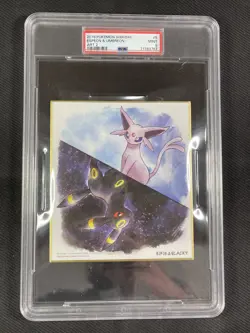 Pokemon Shikishi Art PSA 9 MINT Espeon & Umbreon Art 2 2019 #5 Ultra Rare - Image 1