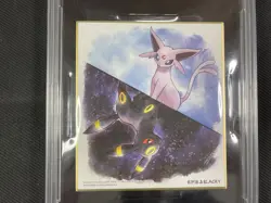 Pokemon Shikishi Art PSA 9 MINT Espeon & Umbreon Art 2 2019 #5 Ultra Rare - Image 2