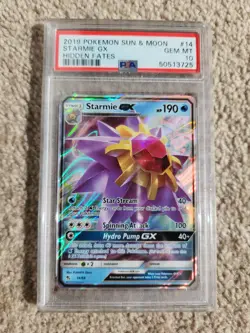 Starmie GX 2019 Pokemon Sun & Moon Hidden Fates #14 PSA 10 FULL ART GEM MT 14/68 - Image 1