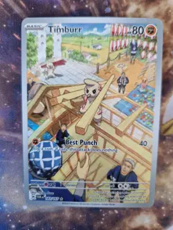 Pokemon - Timburr - 183/167 - SV Twilight Masquerade - Illustration Rare Card NM - Image 1