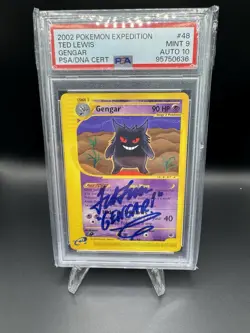 2002 Gengar 48/165 Expedition Rare PSA 9 Pokemon TCG Signed By Ted Lewis - Image 1