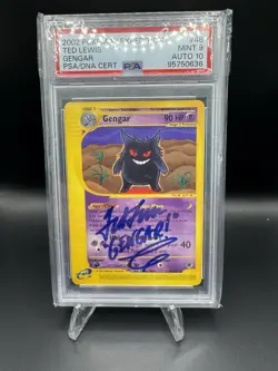 2002 Gengar 48/165 Expedition Rare PSA 9 Pokemon TCG Signed By Ted Lewis - Image 2