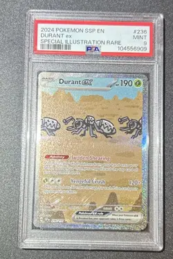 2024 Pokemon SV Surging Sparks SSP EN Durant Ex #236/191 PSA 9 - Image 1