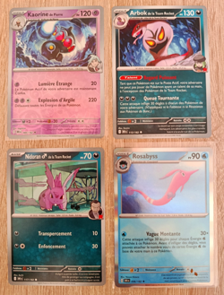 Lot De 4 Cartes Pokemon, dont 1 Holo et 1 Argentee - Image 1