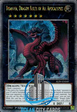 Yugioh Disaster, Dragon Ruler Of All Apocalypses ALIN-EN049 Quarter Century Rare - Image 1