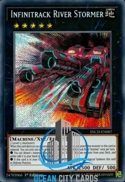 Yugioh INCH-EN007 Infinitrack River Stormer Secret Rare 1st Edition - Image 1