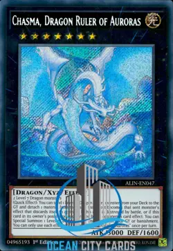 Yugioh Chasma, Dragon Ruler Of Auroras ALIN-EN047 Secret Rare 1st Edition - Image 3