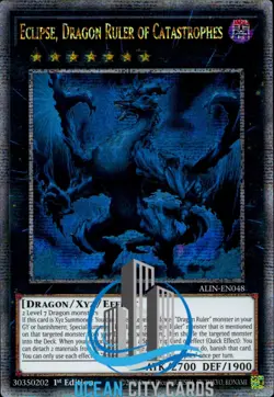 Yugioh Eclipse, Dragon Ruler Of Catastrophes ALIN-EN048 Quarter Century Rare 1st - Image 1