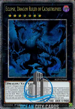 Yugioh Eclipse, Dragon Ruler Of Catastrophes ALIN-EN048 Quarter Century Rare 1st - Image 3