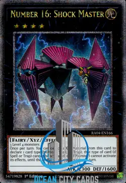 Yugioh RA04-EN166 Number 16: Shock Master Quarter Century Secret Rare Card - Image 1