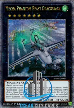 Yugioh Mecha Phantom Beast Dracossack RA03-EN039 Quarter Century Rare - Image 1