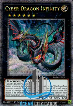 Yugioh Cyber Dragon Infinity RA04-EN068 Quarter Century Rare 1st Ed Alt Art - Image 1