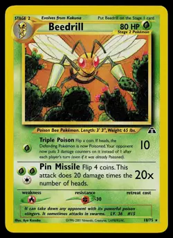 Pokemon Card - Beedrill Neo Discovery 18/75 Rare - Image 1