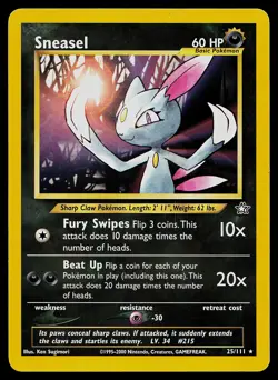 Pokemon Card - Sneasel Neo Genesis 25/111 Rare - Image 1