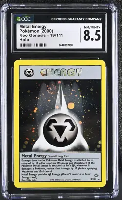 CGC 8.5 Metal Energy 2000 Neo Genesis 19/111 Holo SWIRL Pokemon Card - Image 1