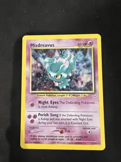 Misdreavus - Neo Revelation 11/64 Rare Holo SWIRL Pokemon TCG Card - Image 1
