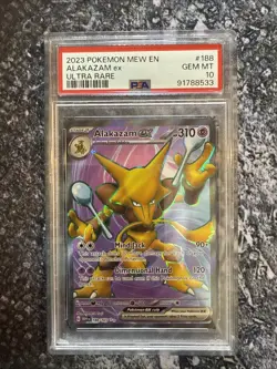 Pokemon TCG Alakazam EX Scarlet & Violet Holo Ultra Rare Card 188/165 PSA 10 - Image 1