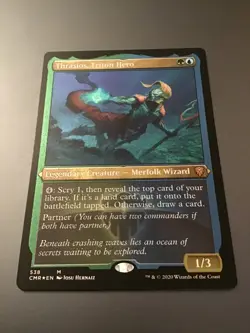MTG Commander Legends #538 Thrasios, Triton Hero Etched Foil - Image 1