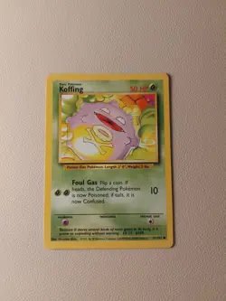 Pokemon Koffing Card 51/102 WOTC TCG Base Set 1999 Common Card NM/LP+ Condition - Image 1