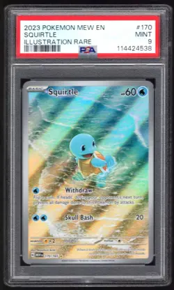 2023 POKEMON 151 ENGLISH 170/165 SQUIRTLE FULL ART ILLUSTRATION RARE PSA 9 MINT - Image 1
