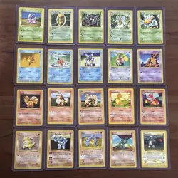 Shadowless Pokemon Base Set Lot Of 20 - Charmander, Wartortle, Abra (NM- LP) - Image 1
