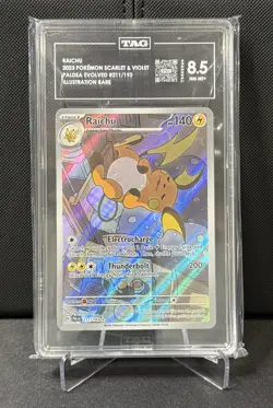 TAG 8.5 Raichu 211/193 IR Illustration Rare Paldea Evolved Pokemon TCG - Image 1