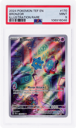 2024 Pokemon Scarlet and Violet Temporal Forces Bronzor Illustration Rare PSA 9 - Image 1