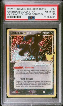 2021 POKEMON CELEBRATIONS CLASSIC COLL #17 UMBREON-GOLD STAR PSA 10 - Image 1
