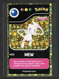 Pokemon MEW Gold Star Holo Pokedex Black Edition 2024 Peru - Image 1