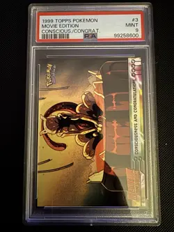 1999 Topps Pokemon Conscious Congratulations #3 Movie Edition PSA 9 MINT - Image 1