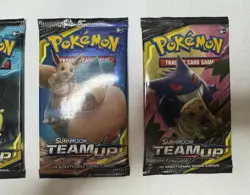 Pokemon Sun & Moon Team Up NEW/SEALED Booster Pack Art Set - 4 Booster Packs - Image 4