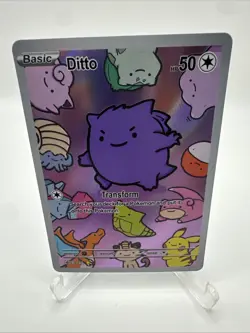 After Skool Hobby - Ditto (Gengar) - ASH #44 Fan Art Custom Parody Pokemon Card - Image 1